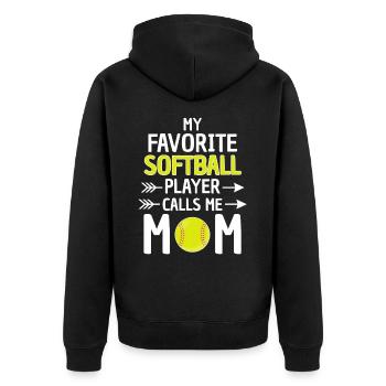 Maman de softball disant maman de softball - Veste à capuche bio Premium Unisexe - noir - Dos - Nico (187cm)