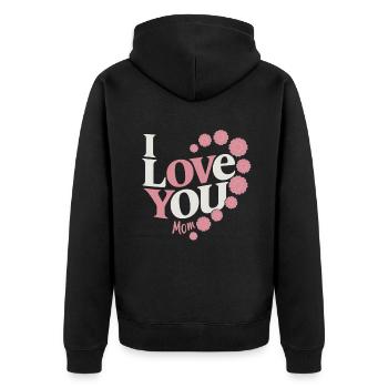 Maman, je t’aime maman qui dit maman - Veste à capuche bio Premium Unisexe - noir - Dos - Nico (187cm)