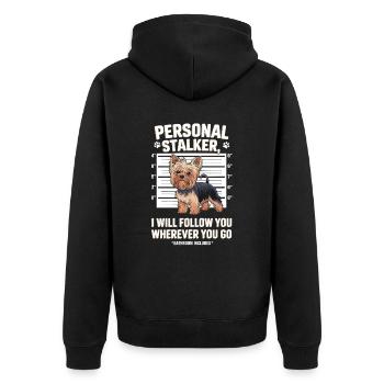 Personal Stalker Dog vous accompagne partout - Veste à capuche bio Premium Unisexe - noir - Dos - Nico (187cm)
