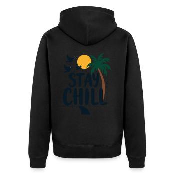 Séjour Chill Détente tropicale Vacances d’été - Veste à capuche bio Premium Unisexe - noir - Dos - Nico (187cm)