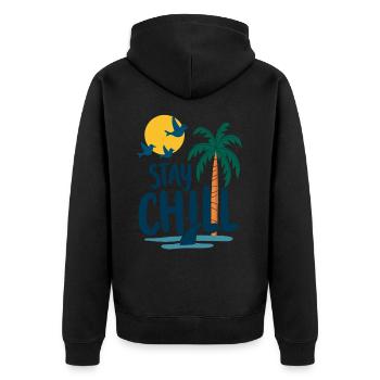 Séjour Chill Détente tropicale Vacances d’été - Veste à capuche bio Premium Unisexe - noir - Dos - Nico (187cm)
