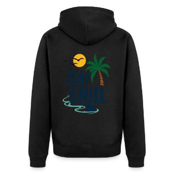 Séjour Chill Détente tropicale Vacances d’été - Veste à capuche bio Premium Unisexe - noir - Dos - Nico (187cm)