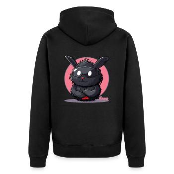 Ski bunny rabbit with ski goggles - Unisex Premium Organic Zip Hoodie - black - Back - Nico (187cm)