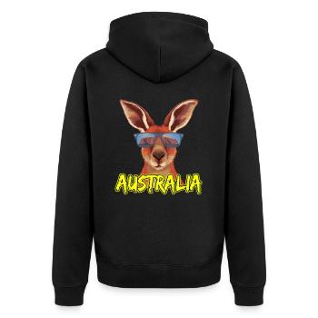 Kangourou cool avec des lunettes de soleil Australie design - Veste à capuche bio Premium Unisexe - noir - Dos - Nico (187cm)