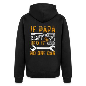 Craftsman Dad Mechanic Father Saying - Unisex Premium Organic Zip Hoodie - black - Back - Nico (187cm)