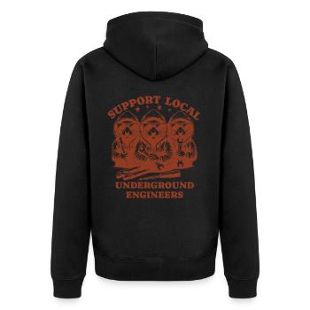 Mole Love Support Ingénieurs souterrains locaux - Veste à capuche bio Premium Unisexe - noir - Dos - Nico (187cm)