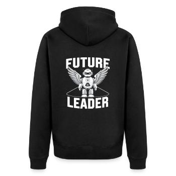 Future Leader AI Robot with Wings - Unisex Premium Organic Zip Hoodie - black - Back - Nico (187cm)