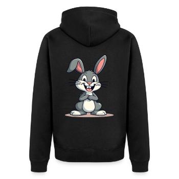 Drôle Lapin de Pâques Lapin mignon Pâques - Veste à capuche bio Premium Unisexe - noir - Dos - Nico (187cm)