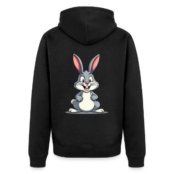 Drôle Lapin de Pâques Lapin mignon Pâques - Veste à capuche bio Premium Unisexe - noir - Dos - Nico (187cm)