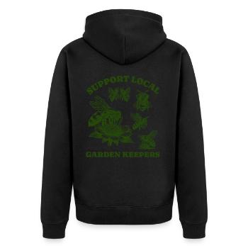 Amoureux des abeilles - Soutenez les jardiniers locaux - Veste à capuche bio Premium Unisexe - noir - Dos - Nico (187cm)