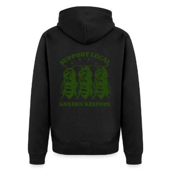 Amoureux des abeilles - Soutenez les jardiniers locaux - Veste à capuche bio Premium Unisexe - noir - Dos - Nico (187cm)