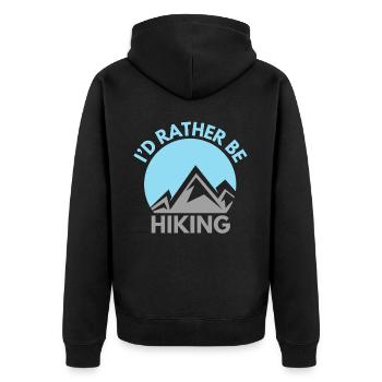 Berge Wandern Spruch Bergwandern - Unisex Premium Bio Zip Hoodie - Schwarz - Hinten - Nico (187cm)