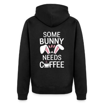 Café Pâques Dicton Café Lapin de Pâques - Veste à capuche bio Premium Unisexe - noir - Dos - Nico (187cm)