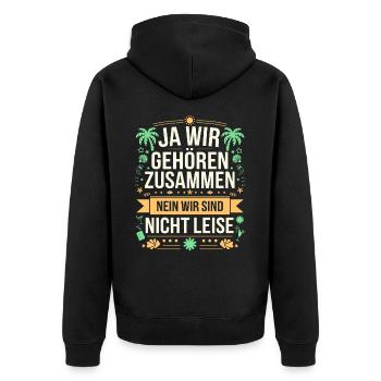 Familienurlaub Urlaub Strand Sommerurlaub Familie - Unisex Premium Bio Zip Hoodie - Schwarz - Hinten - Nico (187cm)