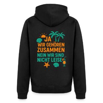 Familienurlaub Urlaub Strand Sommerurlaub Familie - Unisex Premium Bio Zip Hoodie - Schwarz - Hinten - Nico (187cm)