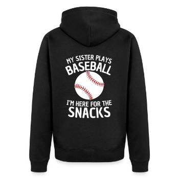 Drôle de sœur de baseball disant - Veste à capuche bio Premium Unisexe - noir - Dos - Nico (187cm)