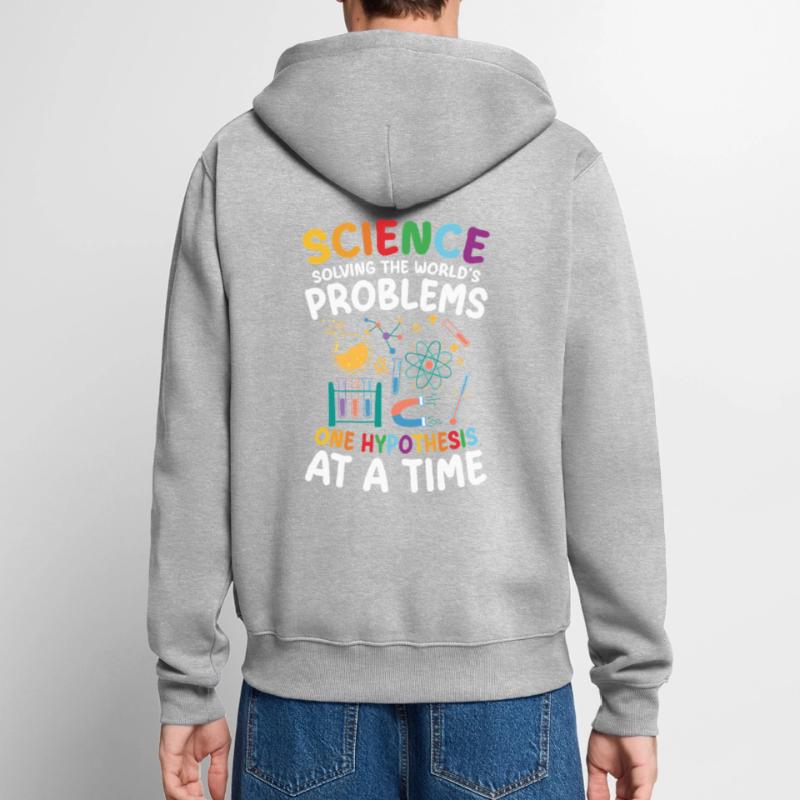 Natural sciences help solve world problems Unisex Premium Organic Zip Hoodie