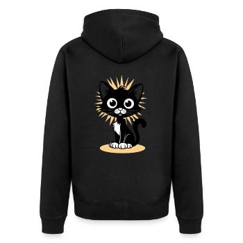 Charmant chat noir avec rayonnant - Veste à capuche bio Premium Unisexe - noir - Dos - Nico (187cm)