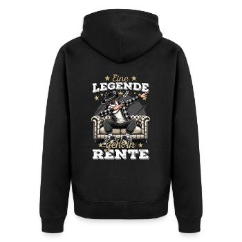 Eine Legende geht in Rente Rentner Renteneintritt - Unisex Premium Bio Zip Hoodie - Schwarz - Hinten - Nico (187cm)
