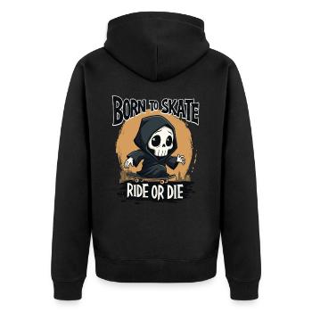 Grim Reaper Born to Skate Skater Skateboard - Veste à capuche bio Premium Unisexe - noir - Dos - Nico (187cm)