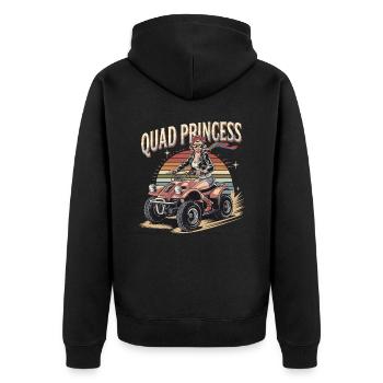 Quad Princess Adventure in Retro Style - Unisex Premium Organic Zip Hoodie - black - Back - Nico (187cm)