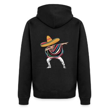 Drôle Sombrero Danse Dab Poncho Style Mexique - Veste à capuche bio Premium Unisexe - noir - Dos - Nico (187cm)