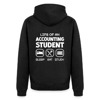 La vie d’un étudiant en comptabilité : sommeil, - Veste à capuche bio Premium Unisexe - noir - Dos - Nico (187cm)