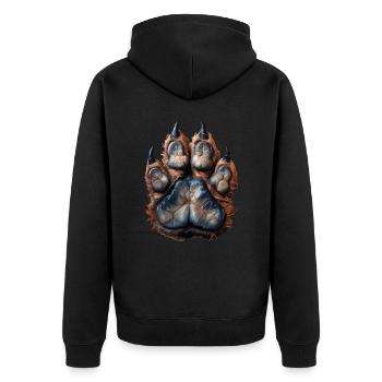 Detailed wolf paw print for - Unisex Premium Organic Zip Hoodie - black - Back - Nico (187cm)