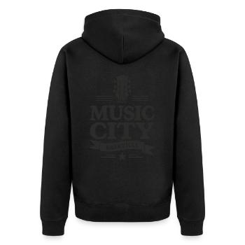 Music City Nashville Guitar Tennessee - Unisex Premium Organic Zip Hoodie - black - Back - Nico (187cm)