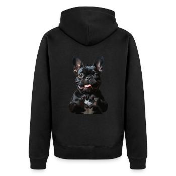 Look mignon de bouledogue français - Veste à capuche bio Premium Unisexe - noir - Dos - Nico (187cm)