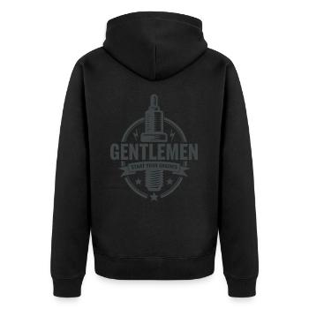 Messieurs, démarrez vos moteurs Sport automobile - Veste à capuche bio Premium Unisexe - noir - Dos - Nico (187cm)