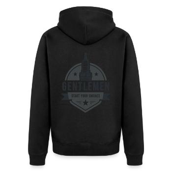 Messieurs, démarrez vos moteurs Sport automobile - Veste à capuche bio Premium Unisexe - noir - Dos - Nico (187cm)