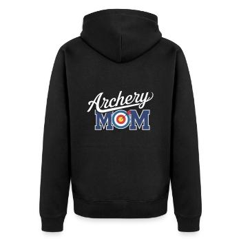 Maman Tir à l’Arc - Maman Fière en Tir à l’arc - Veste à capuche bio Premium Unisexe - noir - Dos - Nico (187cm)