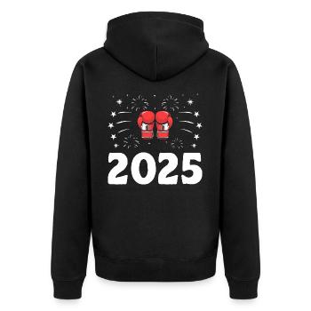 Nouvel An 2025 Boxer Sports Force Gym Athlète - Veste à capuche bio Premium Unisexe - noir - Dos - Nico (187cm)