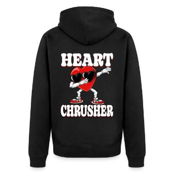 Dabbing Heart Crusher Funny Gentlemen Children Boys - Unisex Premium Organic Zip Hoodie - black - Back - Nico (187cm)