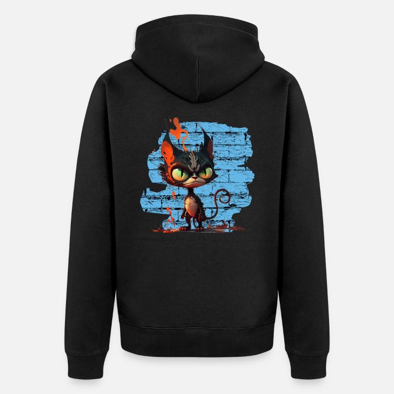 Drôle de chat - Veste à capuche bio Premium Unisexe - noir
