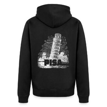 Pisa Florenz Der Schiefe Turm Pisa Souvenir Retro - Unisex Premium Bio Zip Hoodie - Schwarz - Hinten - Nico (187cm)