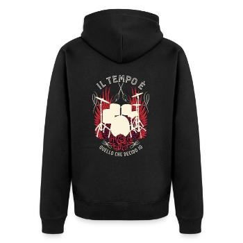 Il Tempo Quello Che Decido Io Strumento Musicale - Unisex Premium Bio Zip Hoodie - Schwarz - Hinten - Nico (187cm)