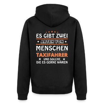 Taxifahrer Geschenk - zwei Arten von... Design - Unisex Premium Bio Zip Hoodie - Schwarz - Hinten - Nico (187cm)