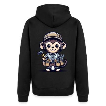 Artisan singe mignon - Veste à capuche bio Premium Unisexe - noir - Dos - Nico (187cm)