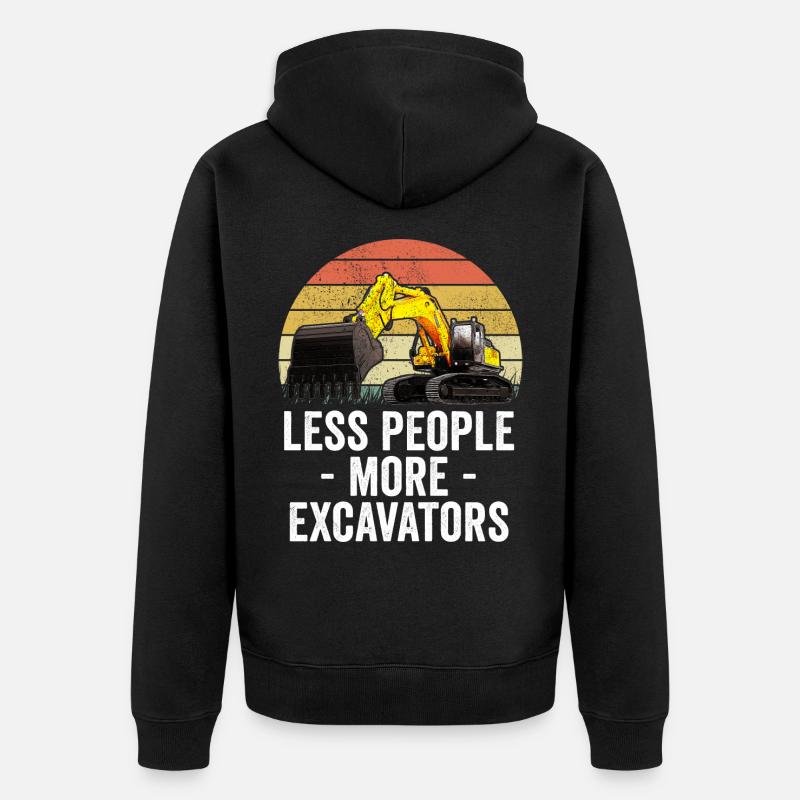 Baggerfahrer Bauarbeiter Bagger - Unisex Premium Bio Zip Hoodie - Schwarz