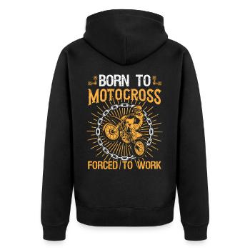 Motocross Dirt Bike Fahrer Motorrad Supercross MX - Unisex Premium Bio Zip Hoodie - Schwarz - Hinten - Nico (187cm)