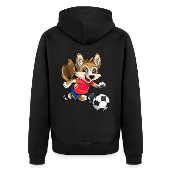 Soccer Spain Dog Animal Soccer Fan Team - Unisex Premium Organic Zip Hoodie - black - Back - Nico (187cm)
