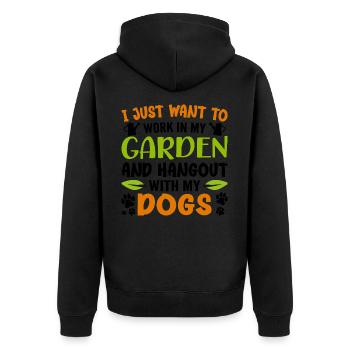I Just Want To Work In My Garden Hangout With Dogs - Veste à capuche bio Premium Unisexe - noir - Dos - Nico (187cm)