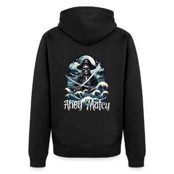 Ahoy Matey - Talk Like a Pirate - Veste à capuche bio Premium Unisexe - noir - Dos - Nico (187cm)