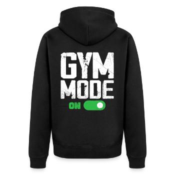 Gym Mode on Funny Beast Workout, Men Gym Lifting - Veste à capuche bio Premium Unisexe - noir - Dos - Nico (187cm)