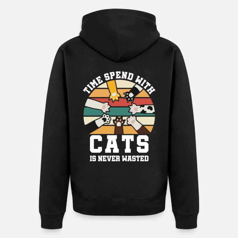Chat disant drôle - Veste à capuche bio Premium Unisexe - noir