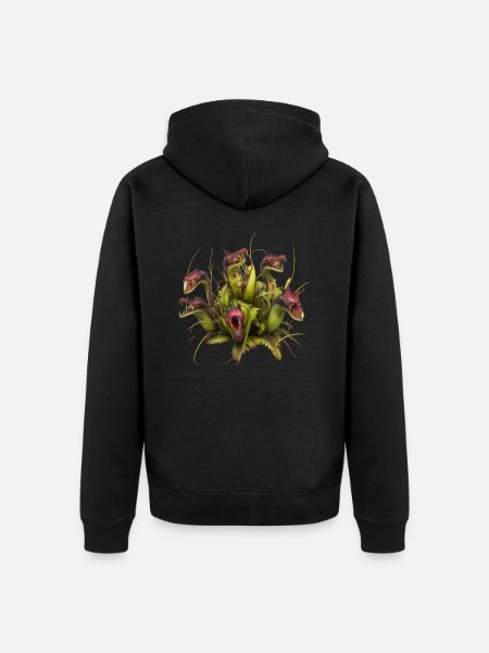 Undead and hungry - Unisex Premium Organic Zip Hoodie - black