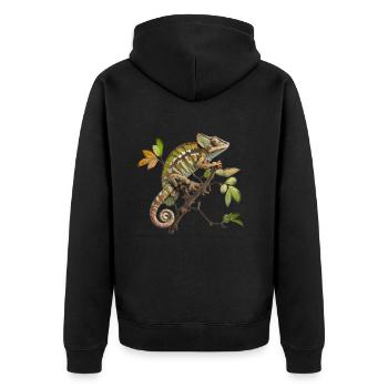 Suivez le caméléon - Veste à capuche bio Premium Unisexe - noir - Dos - Nico (187cm)