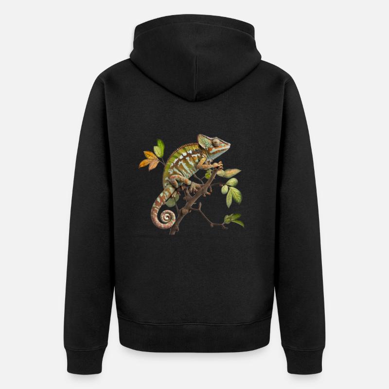 Suivez le caméléon - Veste à capuche bio Premium Unisexe - noir
